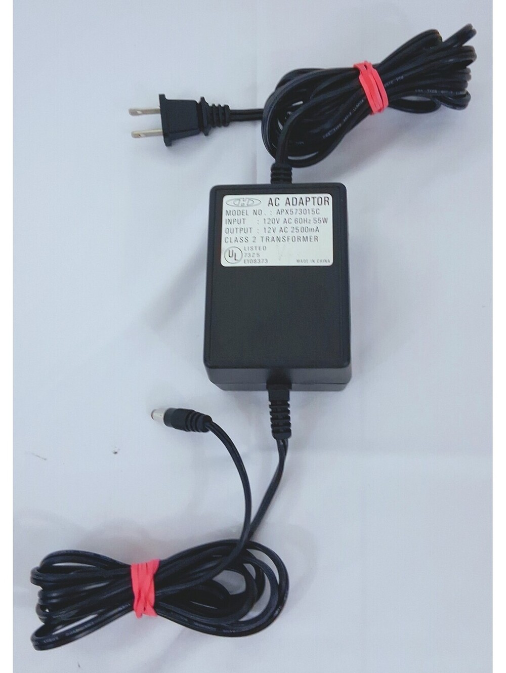 CHD APX573015C AC/AC Adapter In 120V Out 12VAC 25mA 73Z5 Each Cable 6+ Long Test